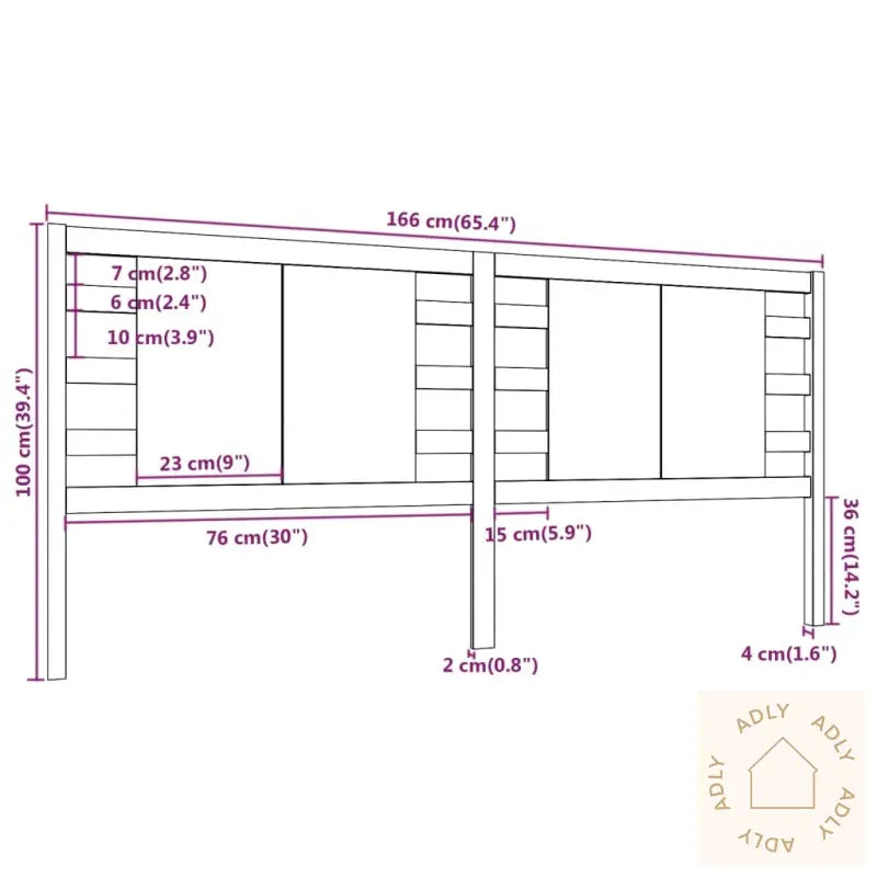 Sengegavl Svart 166X4X100 Cm Heltre Furu