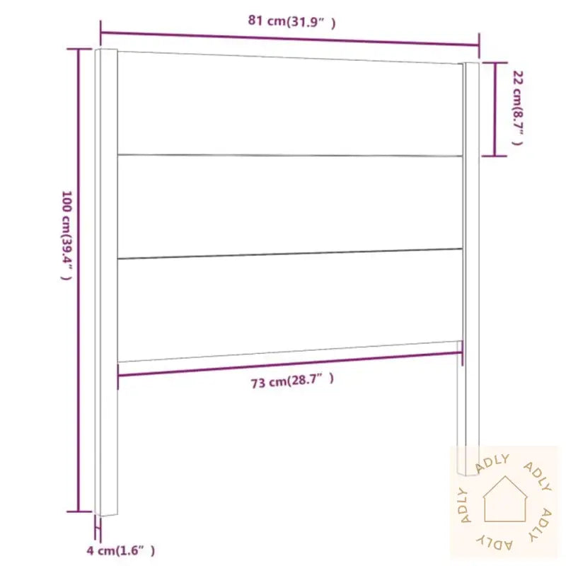 Sengegavl Hvit 81X4X100 Cm Heltre Furu