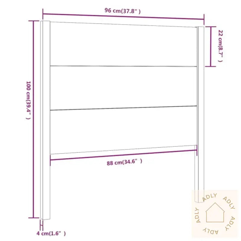 Sengegavl Svart 96X4X100 Cm Heltre Furu