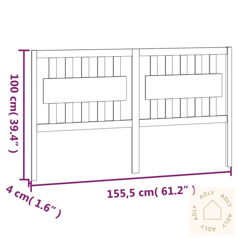 Sengegavl Hvit 155,5X4X100 Cm Heltre Furu