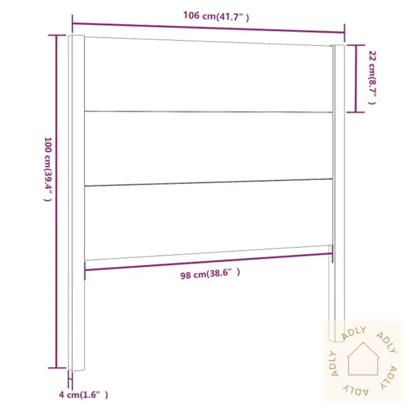 Sengegavl Hvit 106X4X100 Cm Heltre Furu