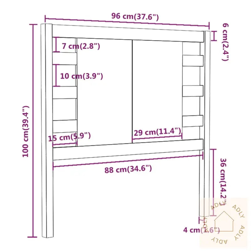Sengegavl 96X4X100 Cm Heltre Furu