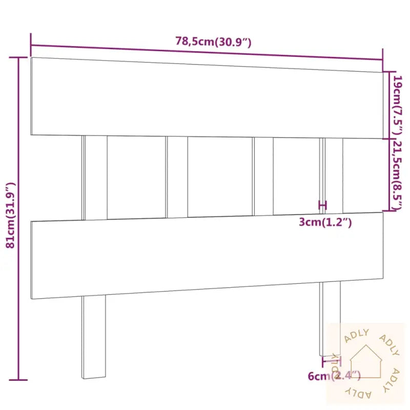 Sengegavl Svart 78,5X4X100 Cm Heltre Furu