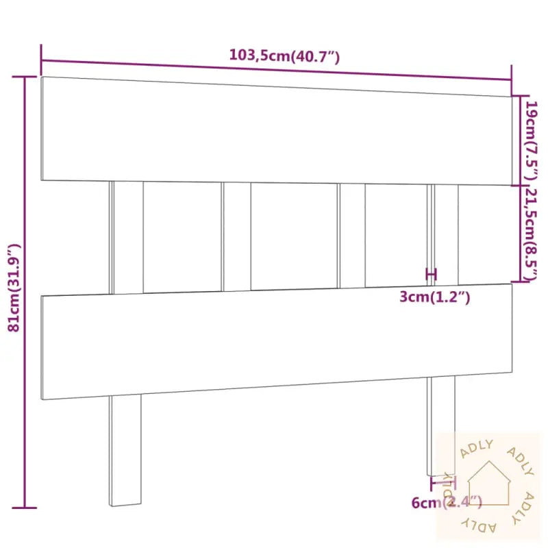 Sengegavl Svart 103,5X3X81 Cm Heltre Furu