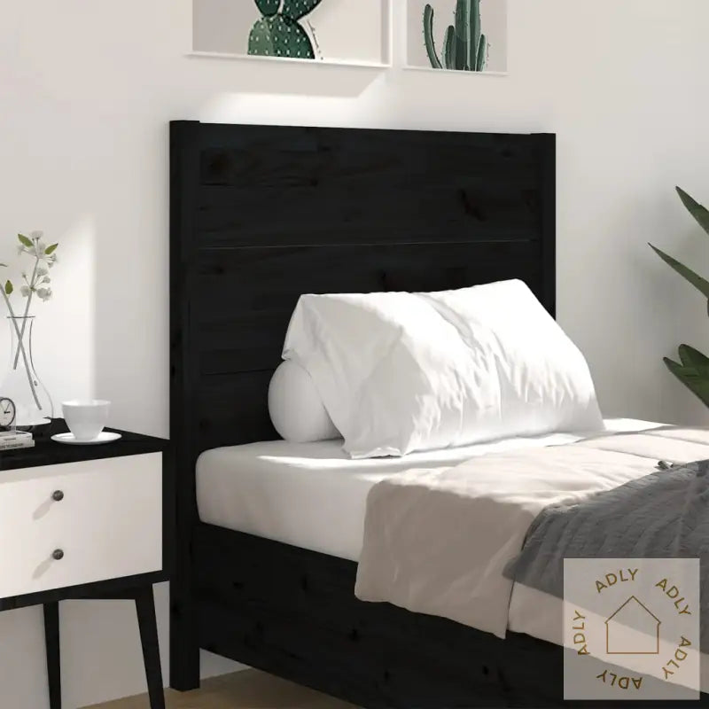 Sengegavl Svart 96X4X100 Cm Heltre Furu