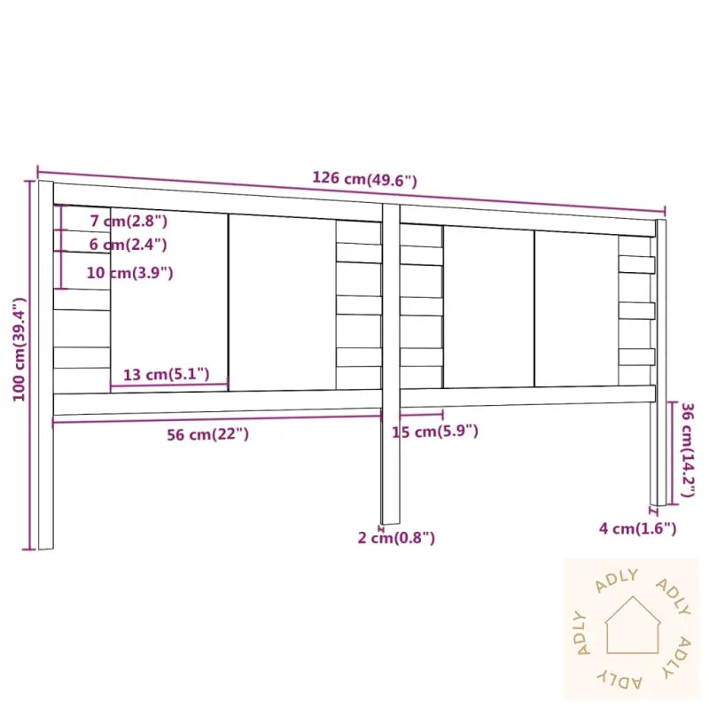 Sengegavl 126X4X100 Cm Heltre Furu