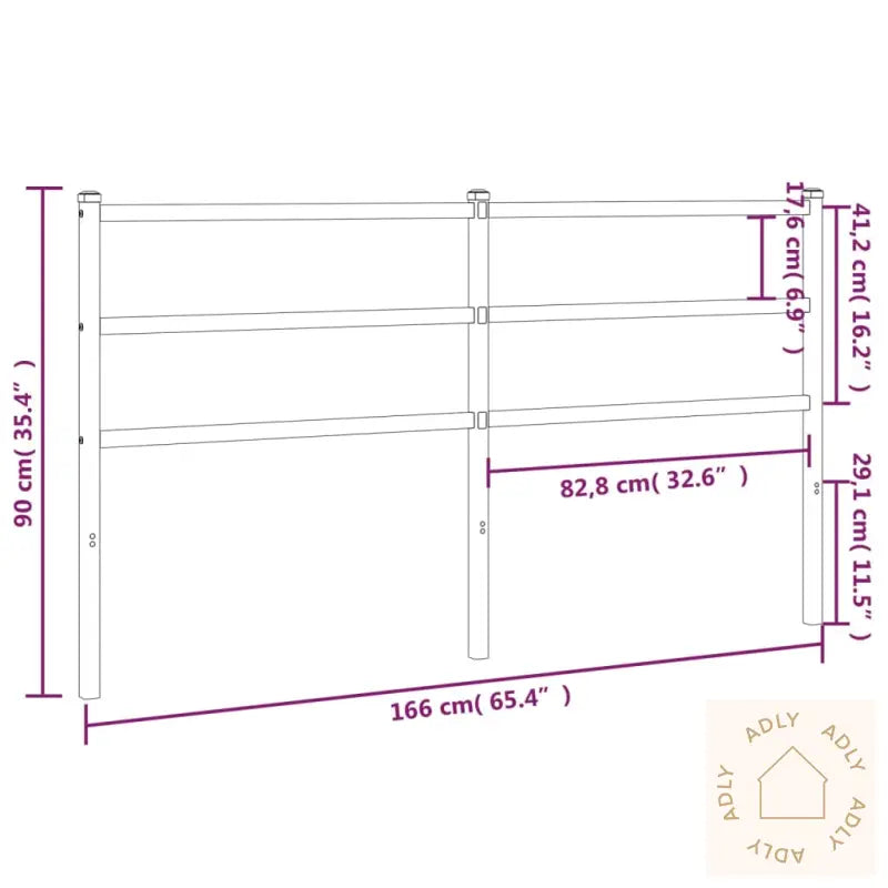 Sengegavl I Metall Svart 160 Cm