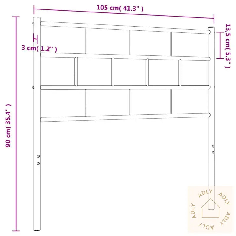Sengegavl I Metall Svart 100 Cm