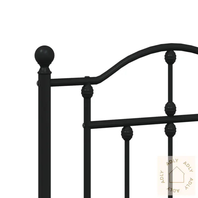 Sengegavl I Metall Svart 120 Cm