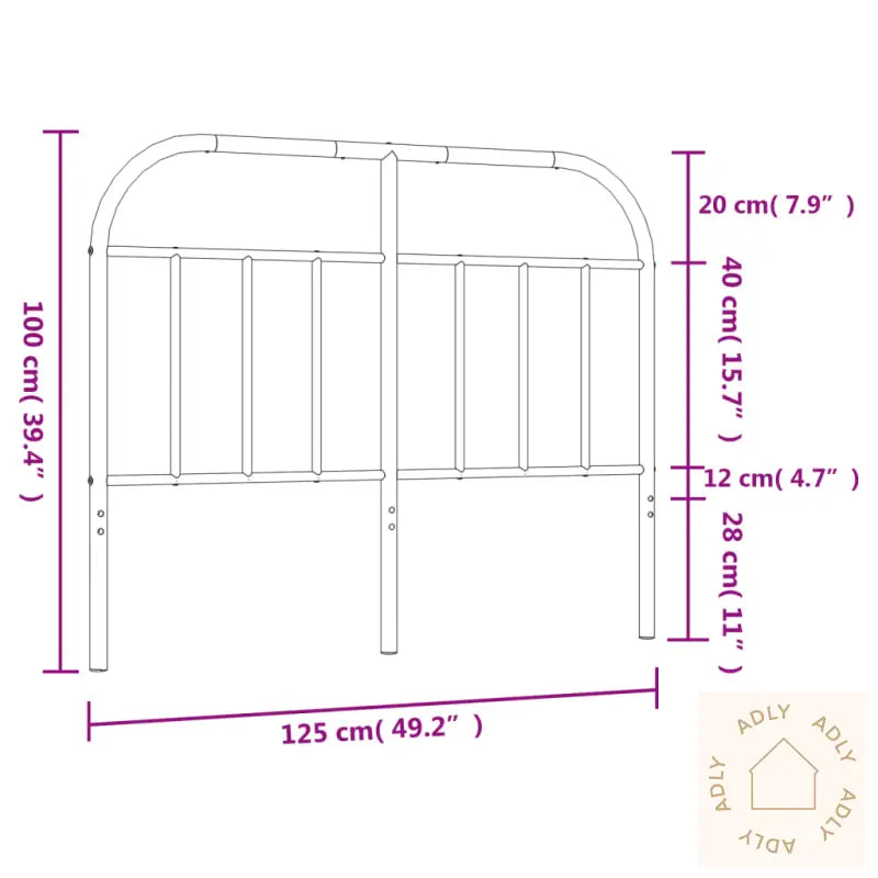 Sengegavl I Metall Hvit 120 Cm