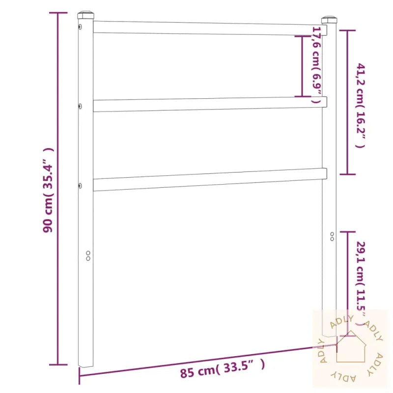 Sengegavl I Metall Hvit 80 Cm