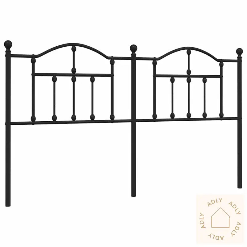 Sengegavl I Metall Svart 180 Cm