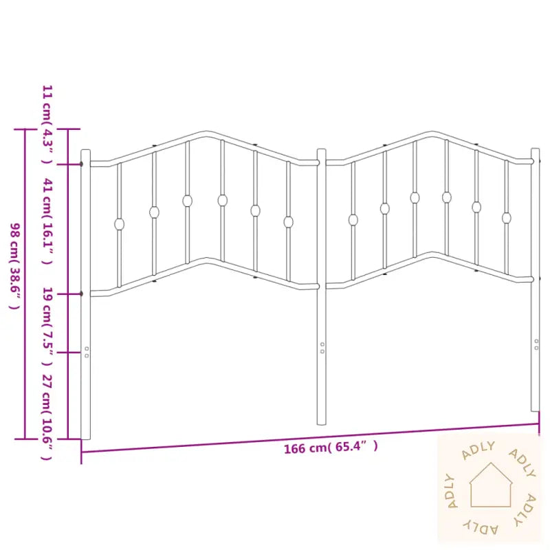 Sengegavl I Metall Hvit 160 Cm