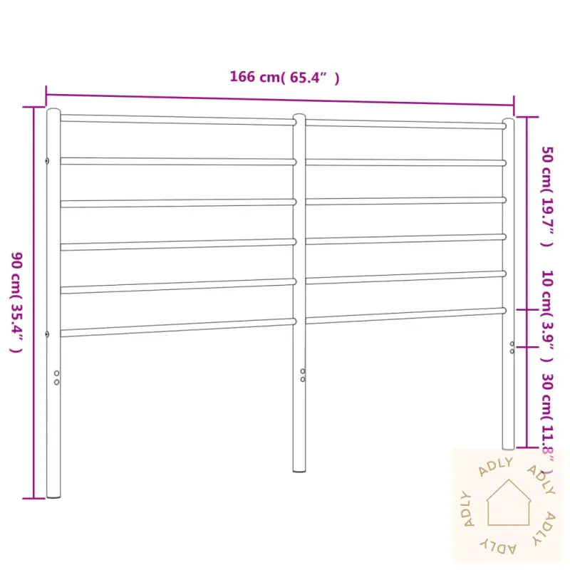 Sengegavl I Metall Svart 160 Cm
