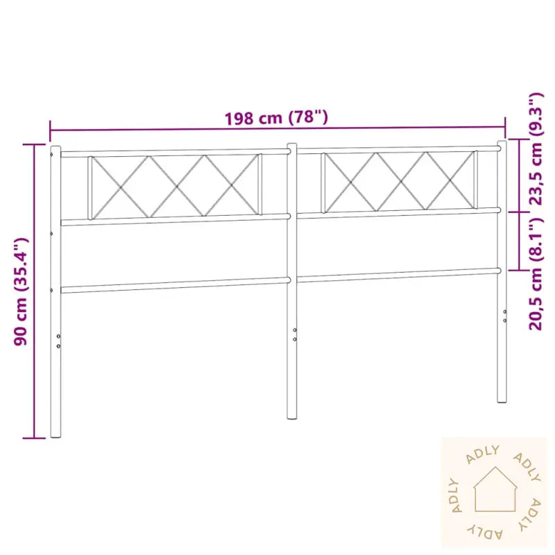 Sengegavl I Metall Hvit 193 Cm