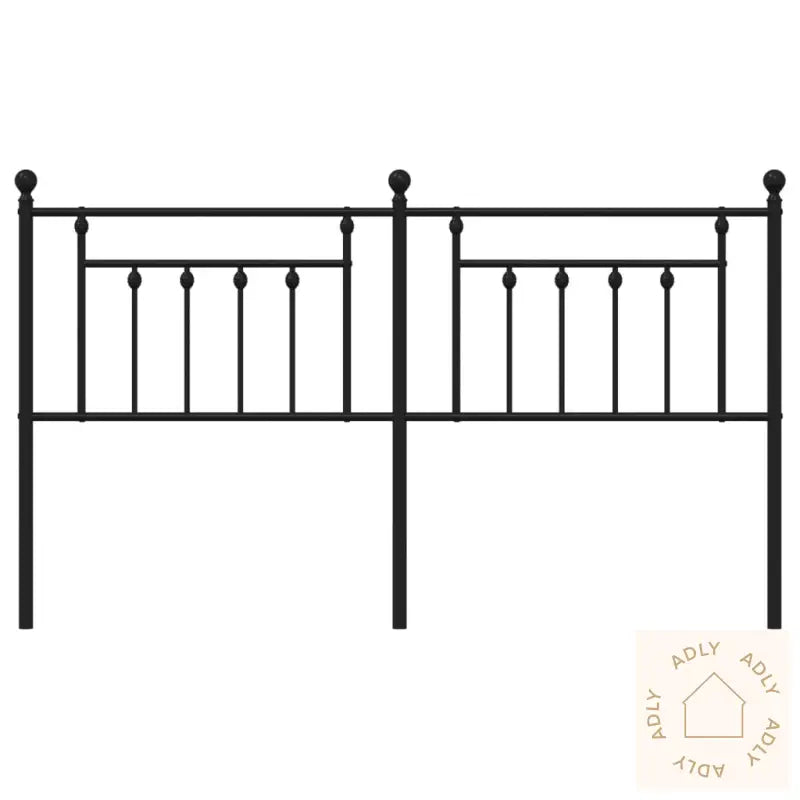 Sengegavl I Metall Svart 160 Cm
