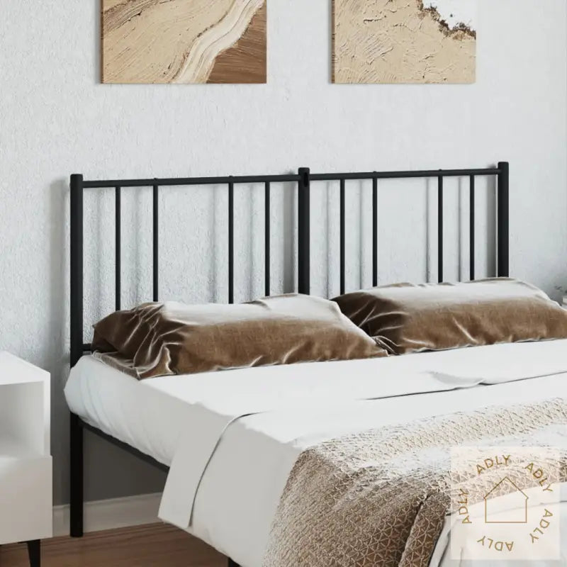 Sengegavl I Metall Svart 160 Cm