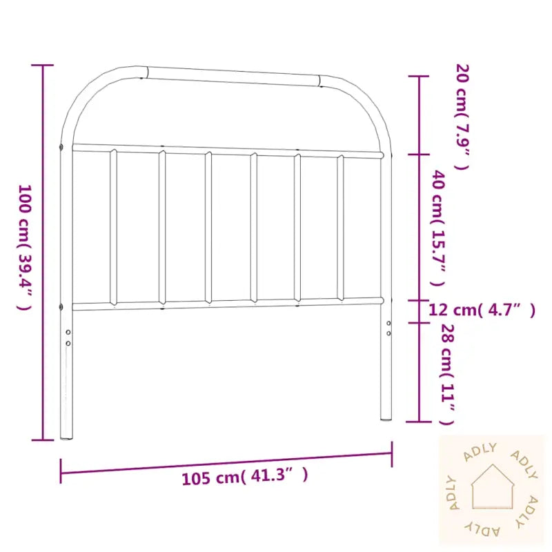 Sengegavl I Metall Hvit 100 Cm