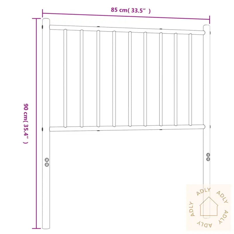 Sengegavl I Metall Svart 80 Cm