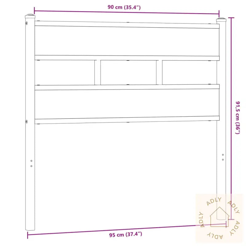 Hodegavl Sonoma Eik 90 Cm Jern Og Konstruert Tre
