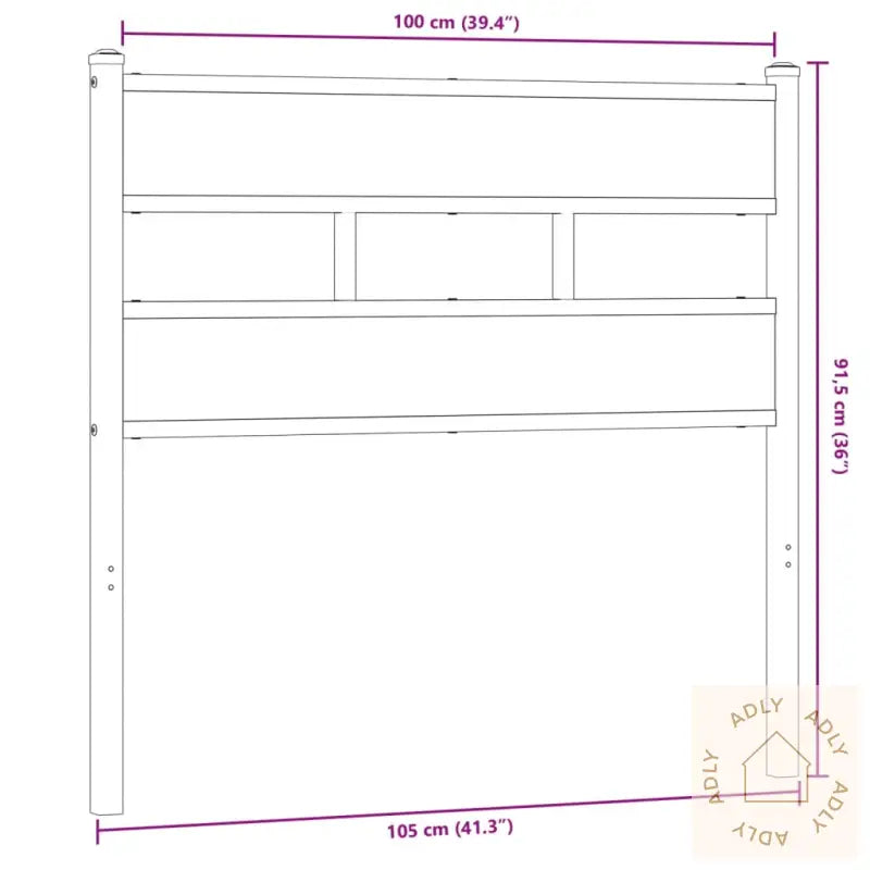 Hodegavl Sonoma Eik 100 Cm Jern Og Konstruert Tre