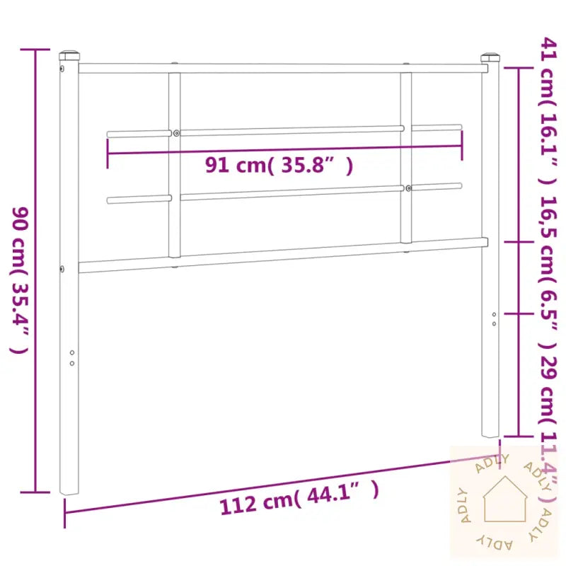 Sengegavl I Metall Hvit 107 Cm