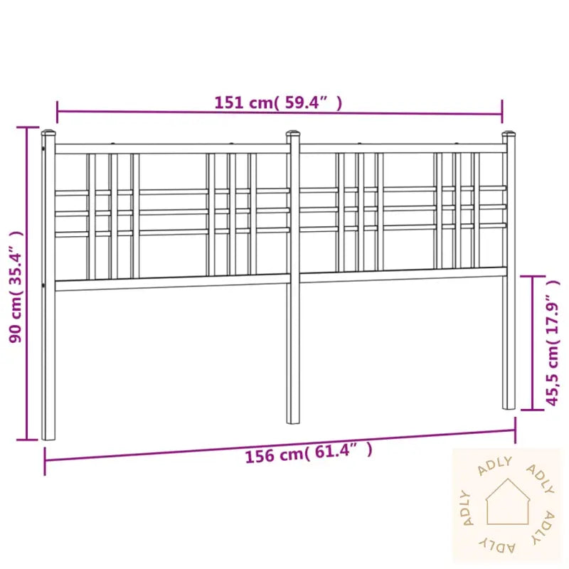 Sengegavl I Metall Hvit 150 Cm