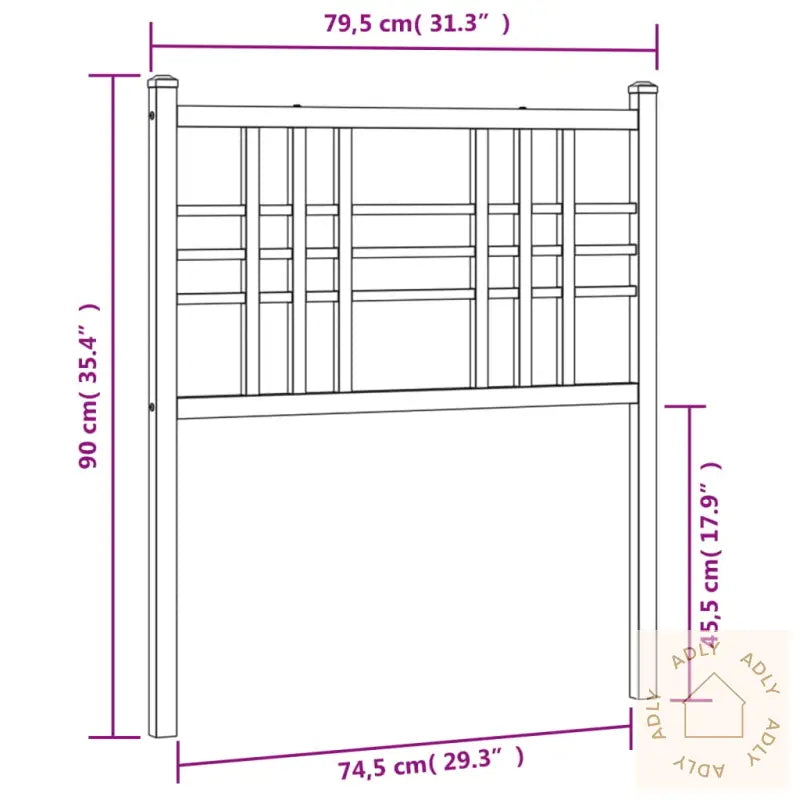 Sengegavl I Metall Hvit 75 Cm