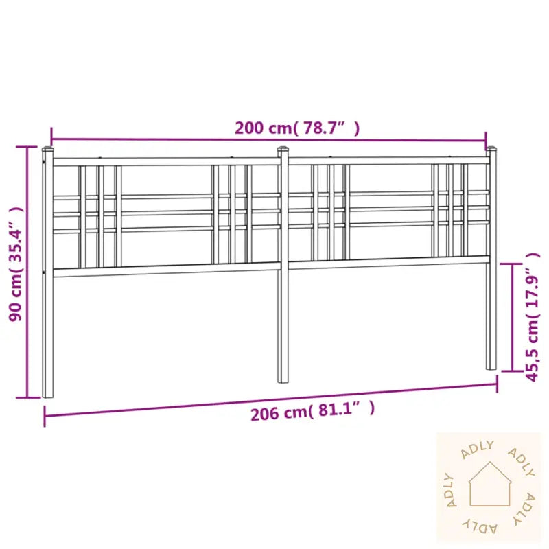 Sengegavl I Metall Hvit 200 Cm