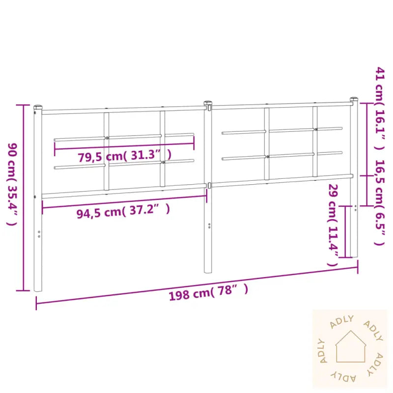 Sengegavl I Metall Hvit 193 Cm