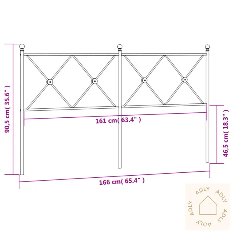 Sengegavl I Metall Hvit 160 Cm