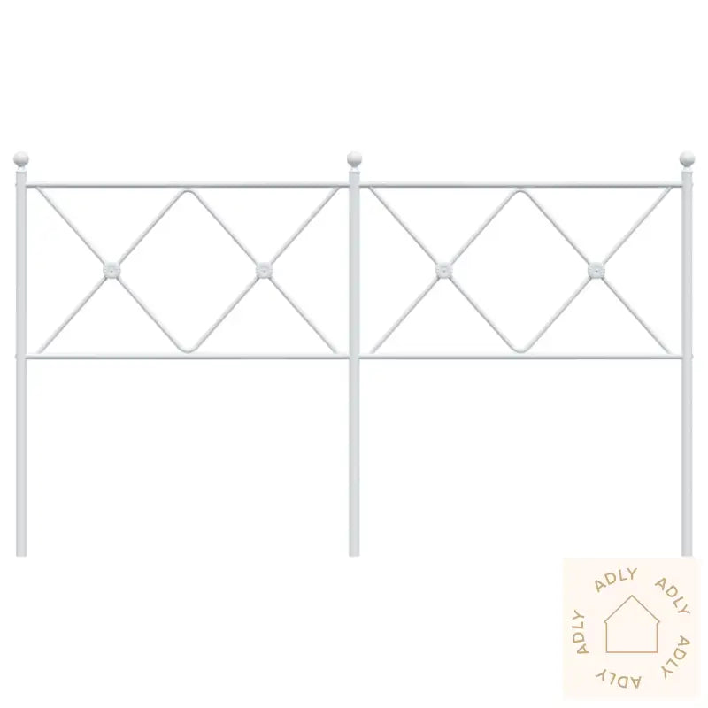 Sengegavl I Metall Hvit 150 Cm