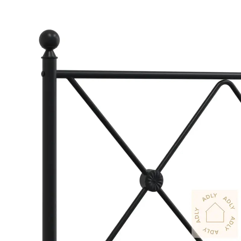 Sengegavl I Metall Svart 180 Cm