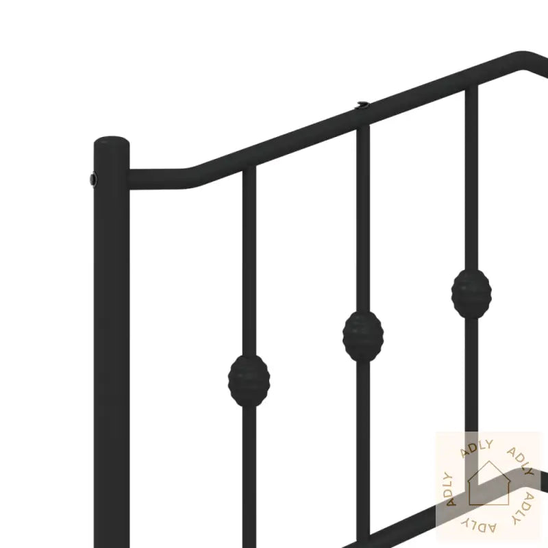 Sengegavl I Metall Svart 120 Cm