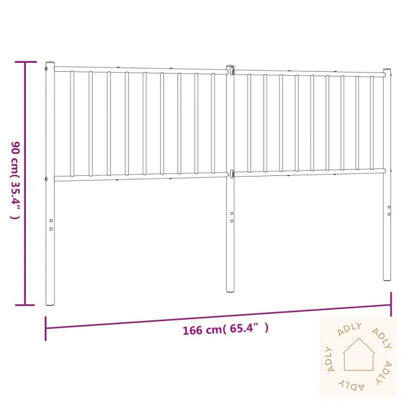 Sengegavl I Metall Hvit 160 Cm