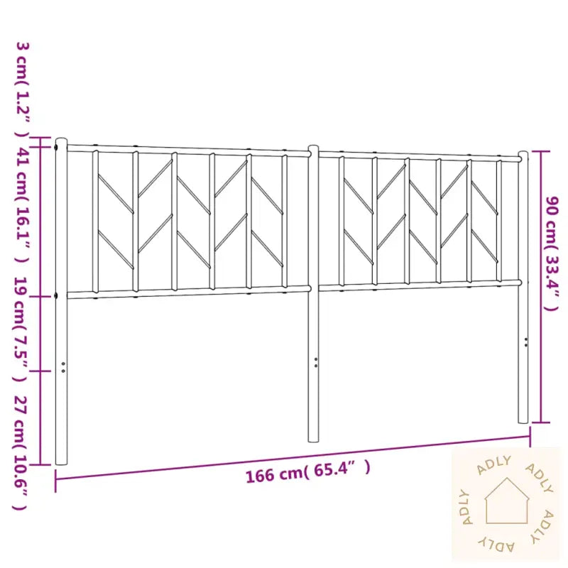 Sengegavl I Metall Hvit 160 Cm