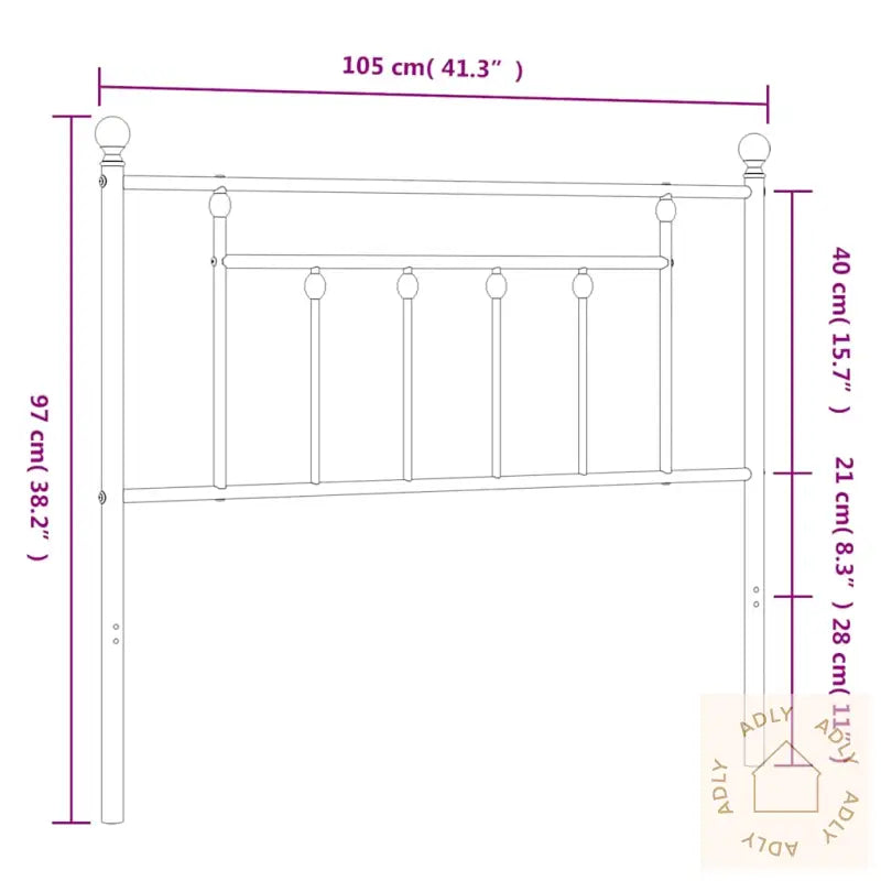 Sengegavl I Metall Hvit 100 Cm