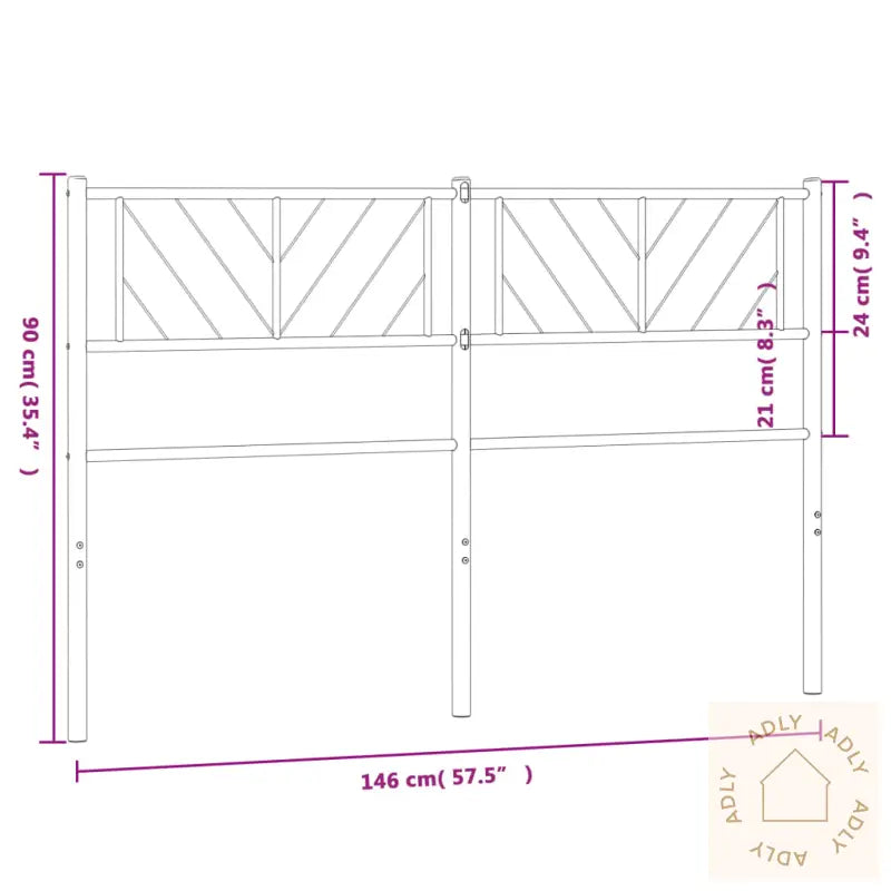 Sengegavl I Metall Hvit 140 Cm