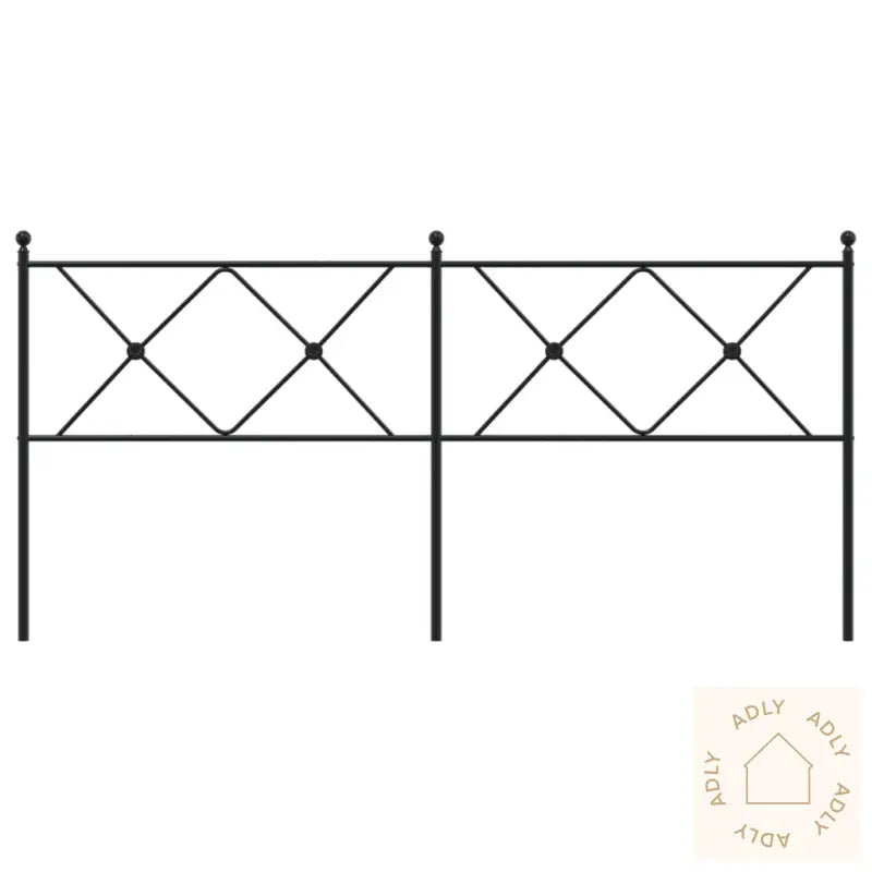Sengegavl I Metall Svart 180 Cm