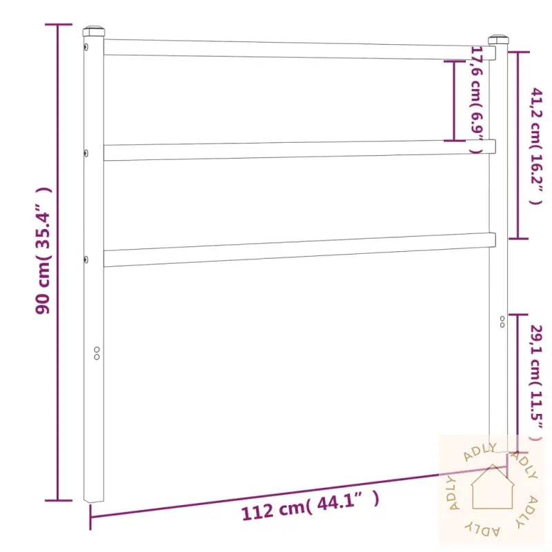 Sengegavl I Metall Svart 107 Cm