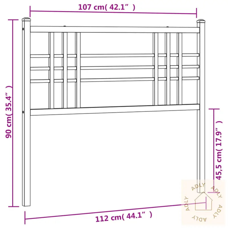 Sengegavl I Metall Hvit 107 Cm