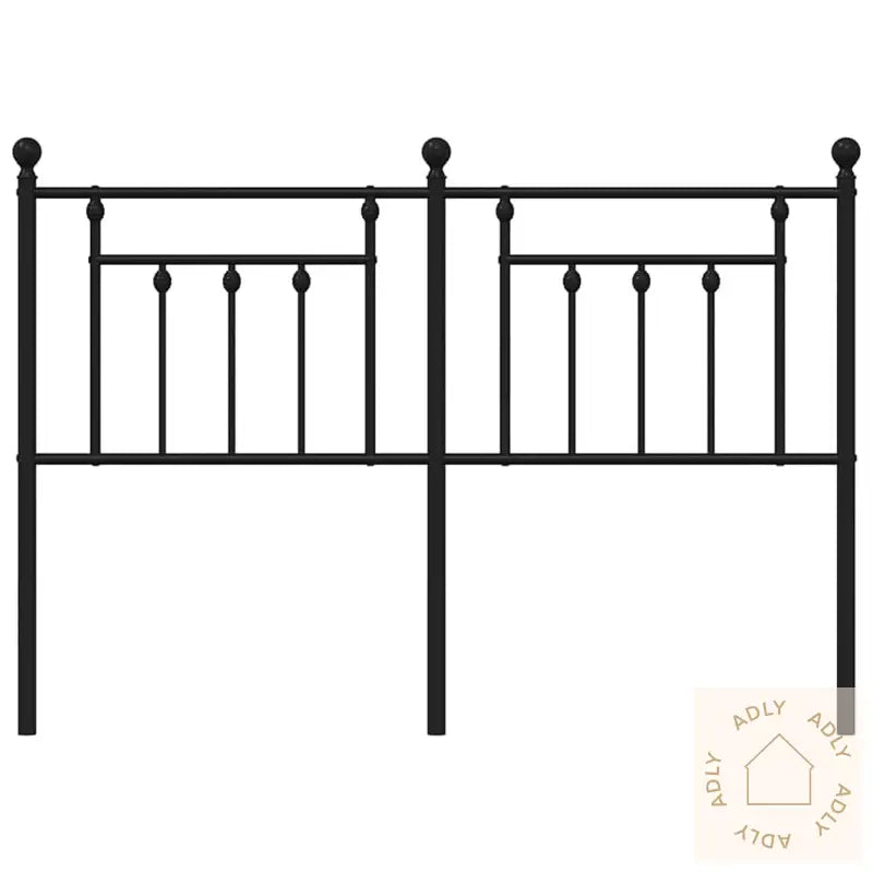 Sengegavl I Metall Svart 135 Cm