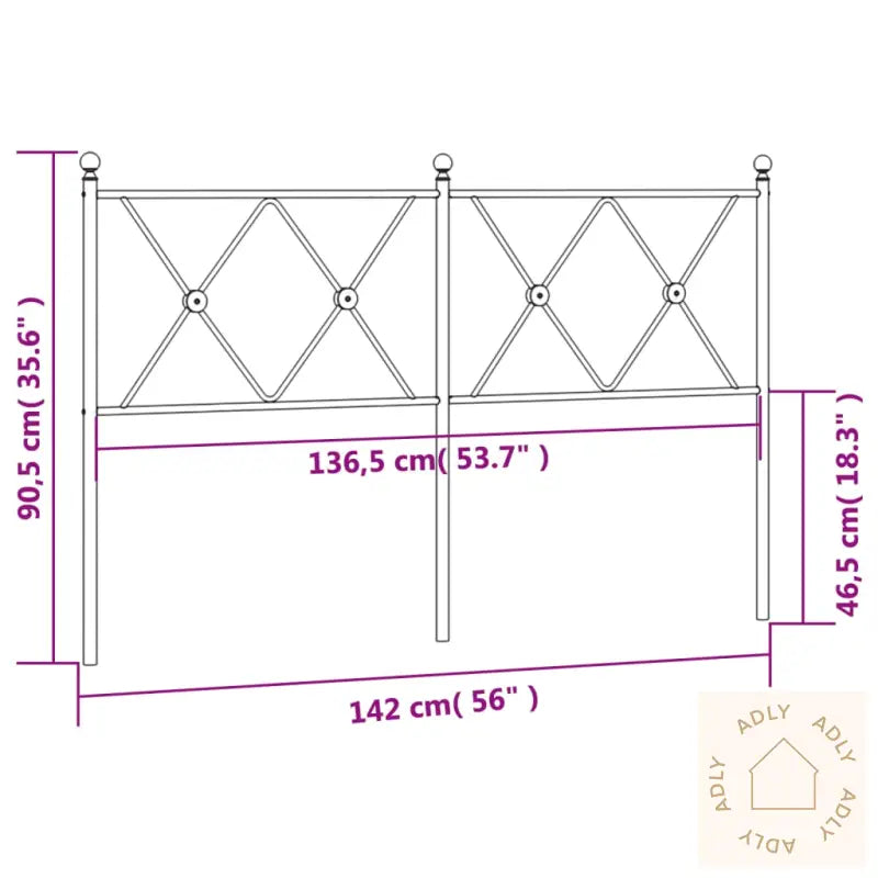 Sengegavl I Metall Hvit 137 Cm