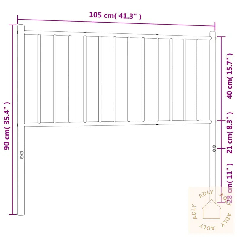 Sengegavl I Metall Hvit 100 Cm