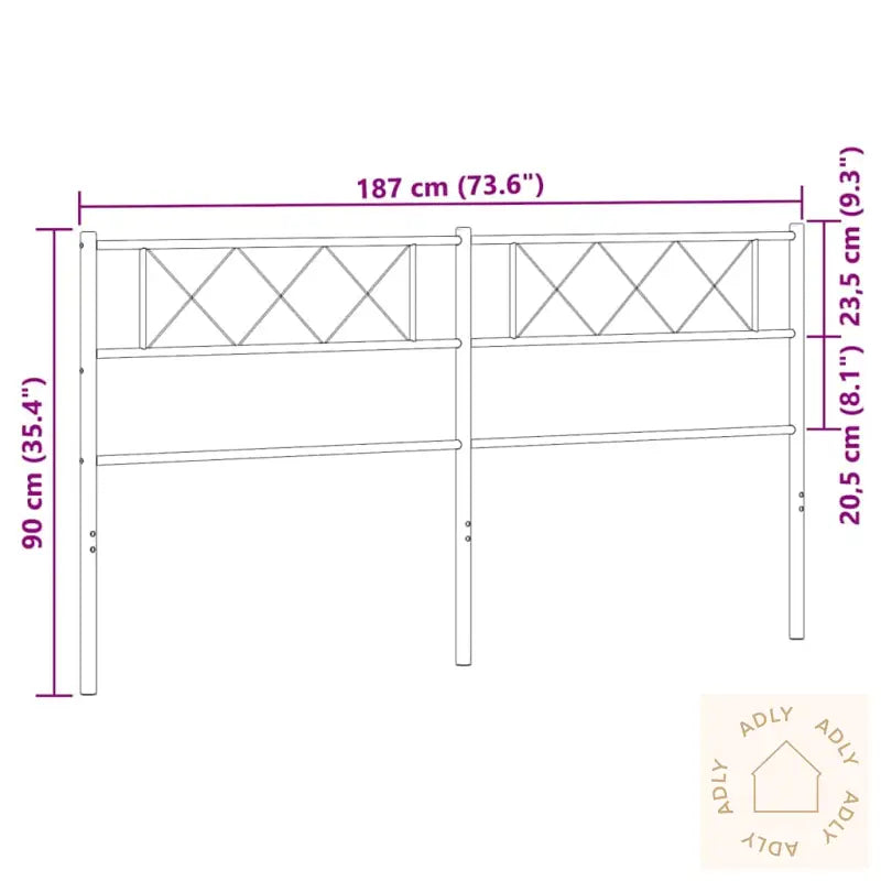 Sengegavl I Metall Hvit 180 Cm