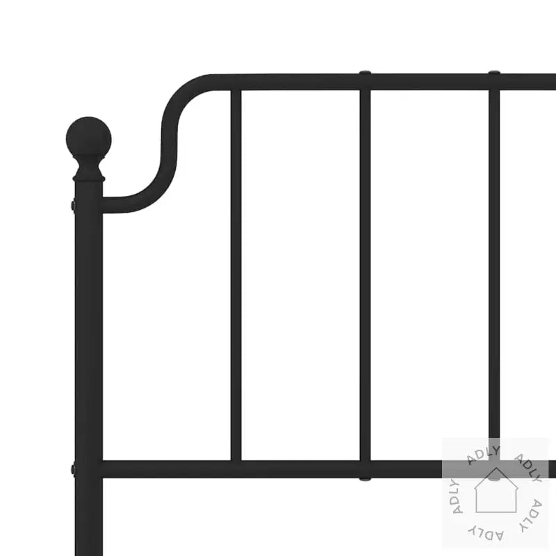 Sengegavl I Metall Svart 135 Cm