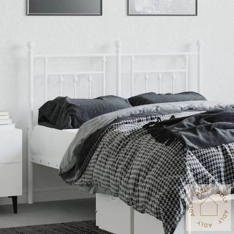 Sengegavl I Metall Hvit 120 Cm