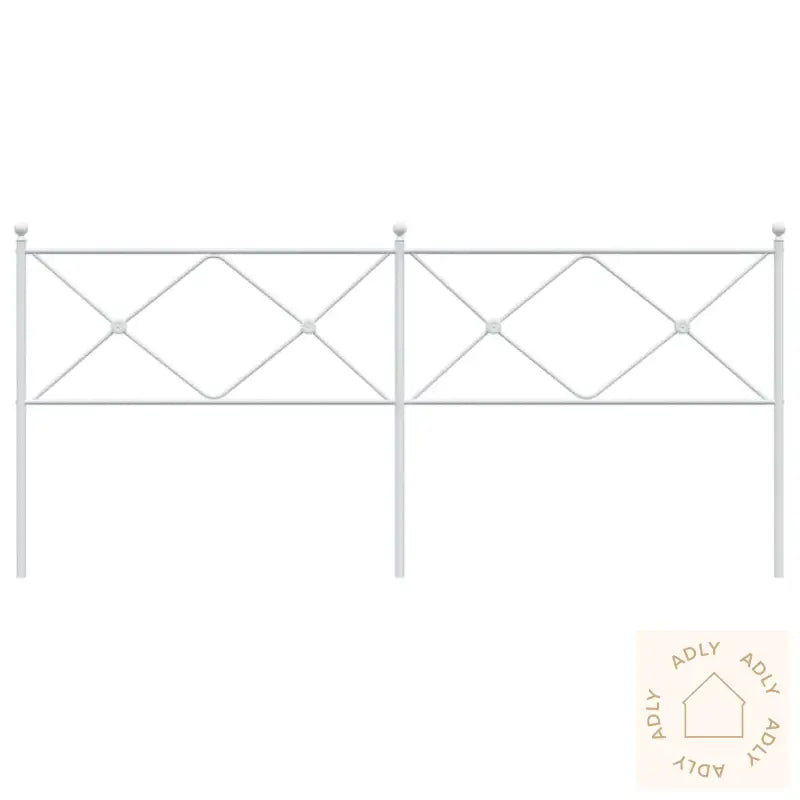 Sengegavl I Metall Hvit 193 Cm