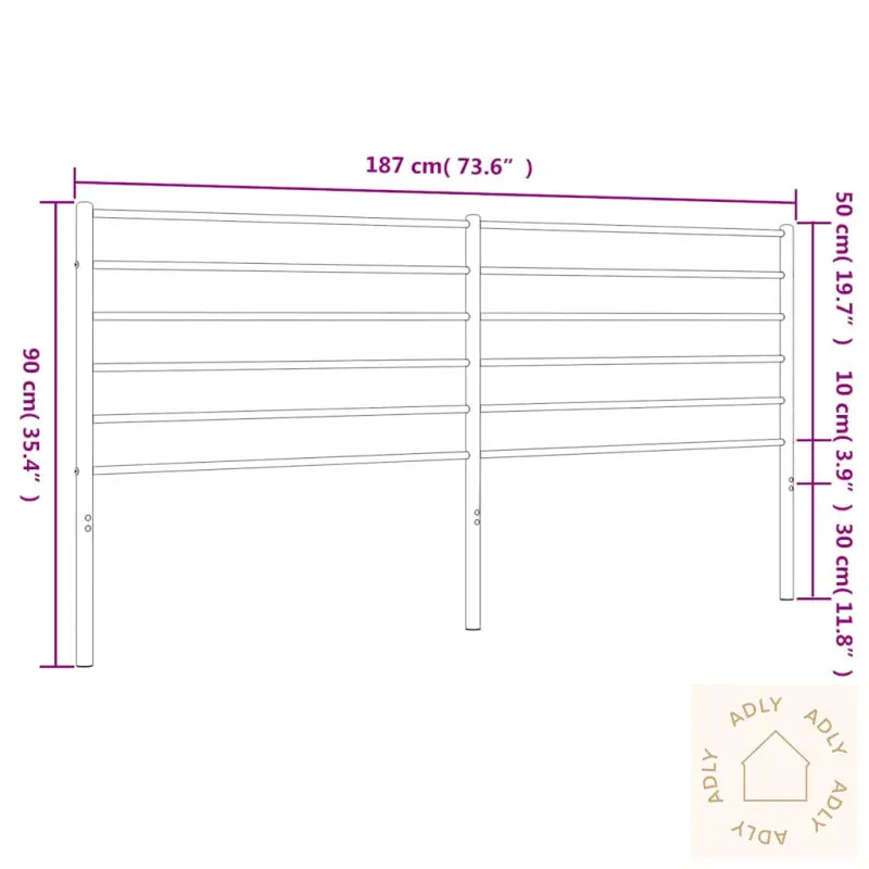 Sengegavl I Metall Hvit 180 Cm