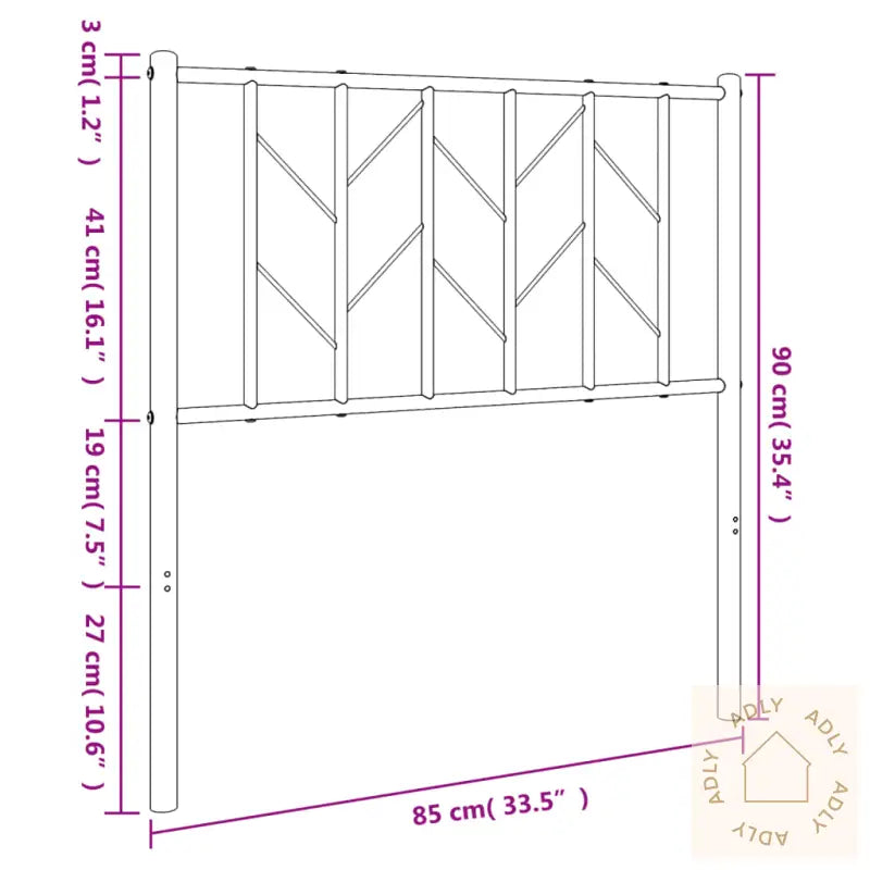 Sengegavl I Metall Hvit 80 Cm